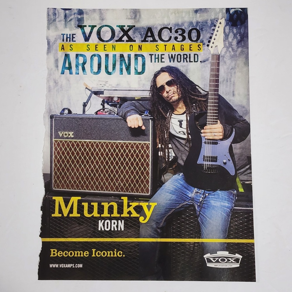 Print Ad Vox AC30 Munky Korn Become Iconic James Shaffer clipping 2014 8x10.5